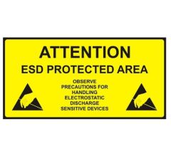 Antistatik ESD Koruma Alanı Tabelası 15x30cm İngilizce IZ-TBL04