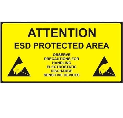 Antistatik ESD Koruma Alanı Tabelası 30x60cm İngilizce IZ-TBL06