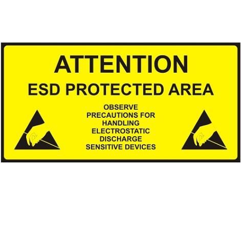 Antistatik ESD Koruma Alanı Tabelası 30x60cm İngilizce IZ-TBL06