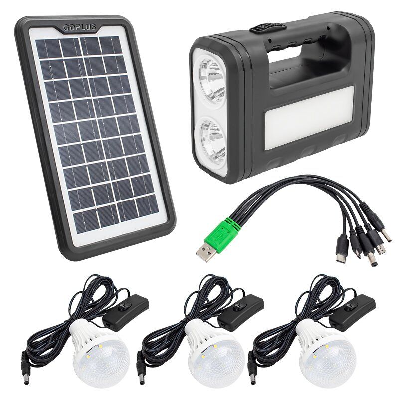Powermaster GD-8017T Solar Panelli 3 Ampullü Solar Aydınlatma Sistemi