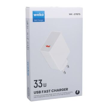 Weko WK-27875 M11 Beyaz 33 Watt Turbo Usb Şarj Başlık Adaptörü