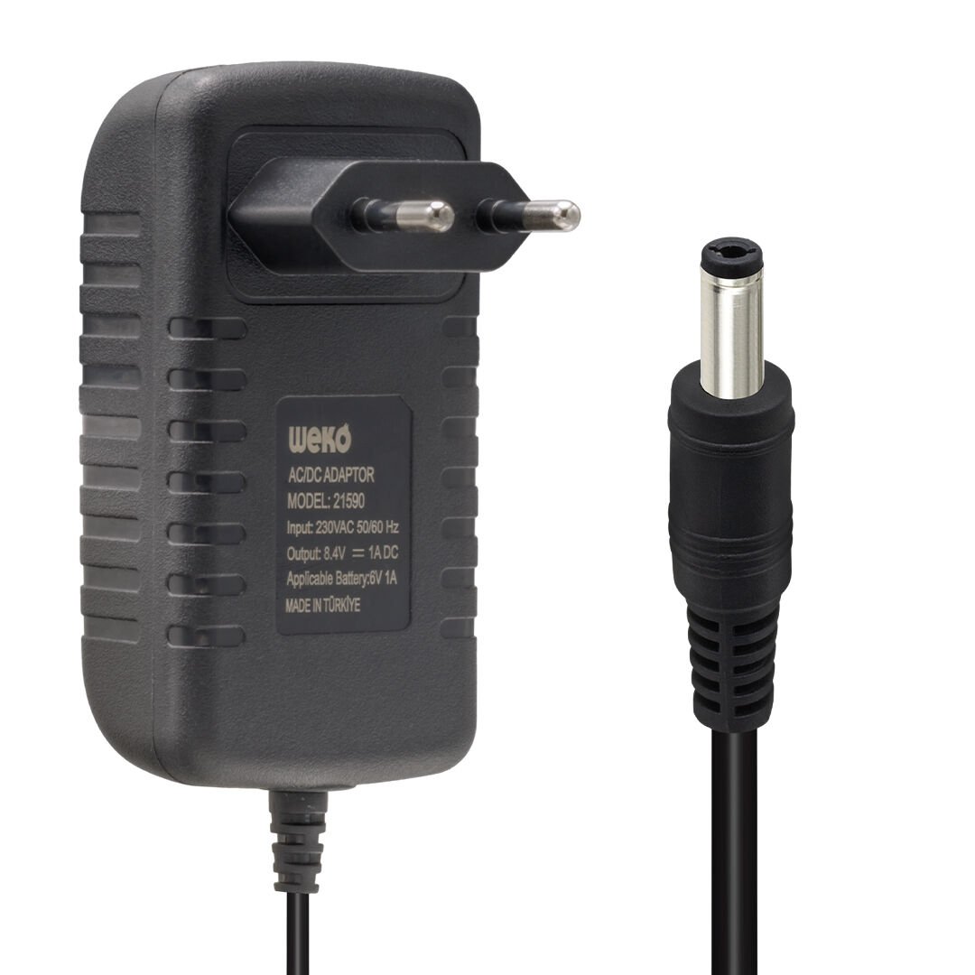 Weko 8.4 Volt - 1 Amper 8.4 Watt 5.5*2.5 Uçlu Lityum Pil Ledli Yerli Üretim Şarj Adaptörü