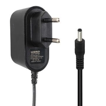 Weko 9 Volt - 1 Amper 3.5*1.35 Mm Uçlu Yerli Üretim Priz Tipi Adaptör