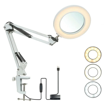 UPX 803L Akrobat Büyüteç 5X LED Aydınlatmalı Dimmerli Usb 5 Volt