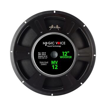 Magicvoice MV-12 Maks.600 Watt / Rms 300 Watt 12” Siyah 30 Cm Woofer Yedek Hoparlör