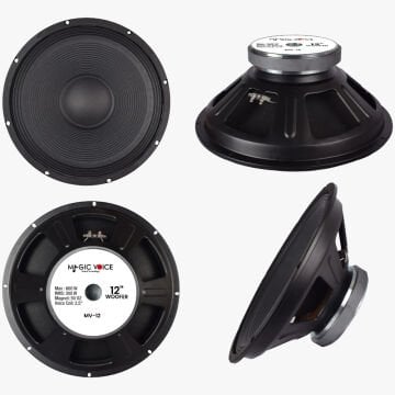 Magicvoice MV-12 Maks.600 Watt / Rms 300 Watt 12” Siyah 30 Cm Woofer Yedek Hoparlör