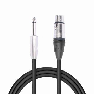 MagicVoice LD379B 15 Metre Canon XLR Dişi - 6.35mm Mono Erkek Metal Jak Mikrofon Ses Kablosu