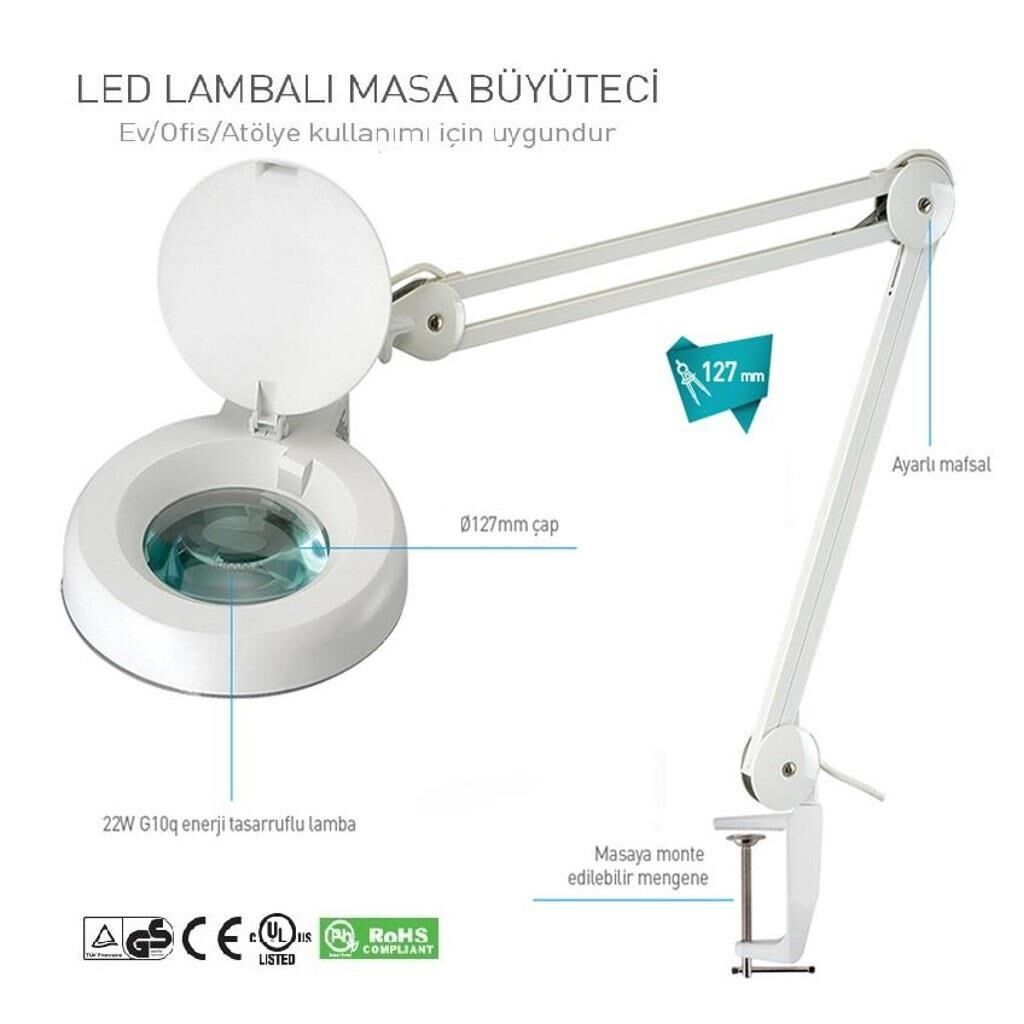 Prolink 1066DC Floresanlı Masa Büyüteçi 3X Zoom