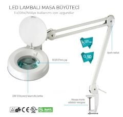 Prolink 1066DC Floresanlı Masa Büyüteçi 3X Zoom