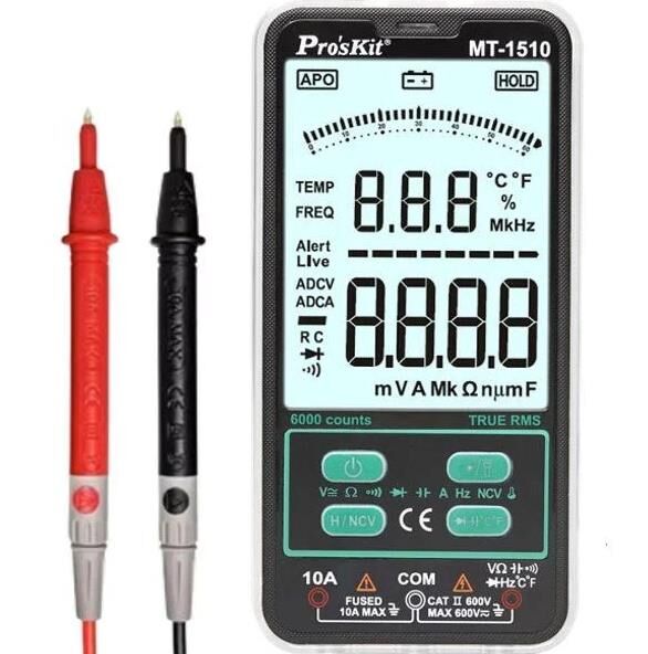 Proskit MT1510 Dijital Ölçü Aleti AkıllıCep Multimetresi Geniş Ekran