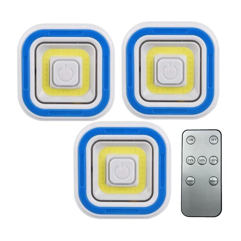 Powermaster PM-6936 Cob Ledli Pilli Uzaktan Kumandalı Üçlü Lamba