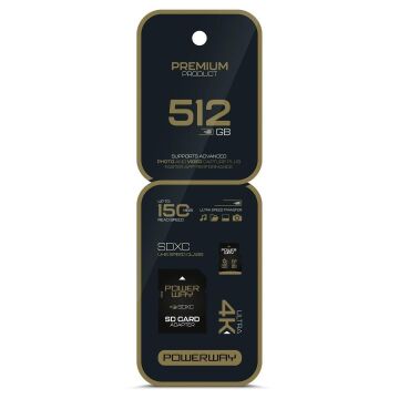 Powerway Premium 512 GB 150MB/S Ultra Hızlı 4K Destekli SDXC Hafıza Kartı