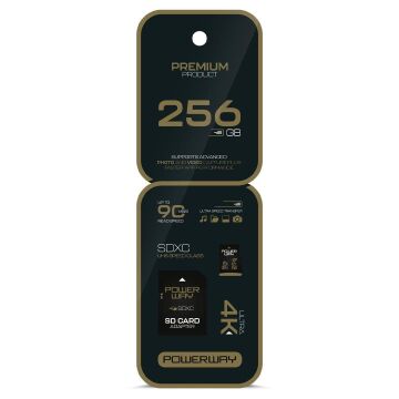 Powerway Premium 256 GB 90MB/S Ultra Hızlı 4K Destekli SDXC Hafıza Kartı