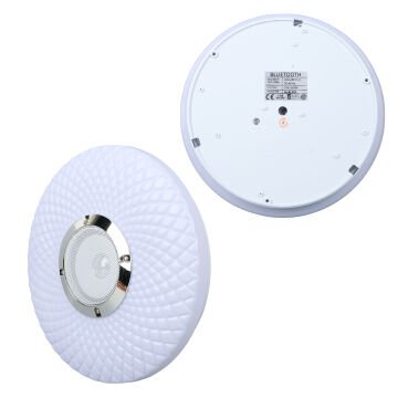 Powermaster PM-27329 Beyaz 30*6 Cm 24 Watt Bluetooth Hoparlörlü Tavan Aydınlatma (AL-BL302) Tornavida Hediyeli