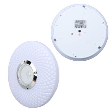 Powermaster PM-27329 Beyaz 30*6 Cm 24 Watt Bluetooth Hoparlörlü Tavan Aydınlatma (AL-BL302) Tornavida Hediyeli