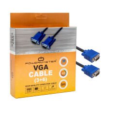 Powermaster VGA-155 Erkek-Erkek 3+6 15 Pin 5 Metre VGA Kablo