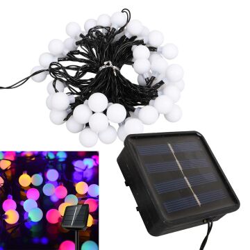 Winnboss EKL-12 7 Metre 50 Top Ledli Renkli 8 Modlu Solar Panelli Dış Mekan Aydınlatma Led 5 Watt