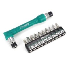 ProsKit 1PK-212 Tornavida Seti PZ1 PZ2 Torx Yıldız Düz 10 Parça Set