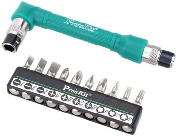 ProsKit 1PK-212 Tornavida Seti PZ1 PZ2 Torx Yıldız Düz 10 Parça Set