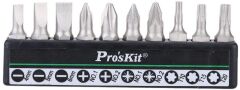 ProsKit 1PK-212 Tornavida Seti PZ1 PZ2 Torx Yıldız Düz 10 Parça Set