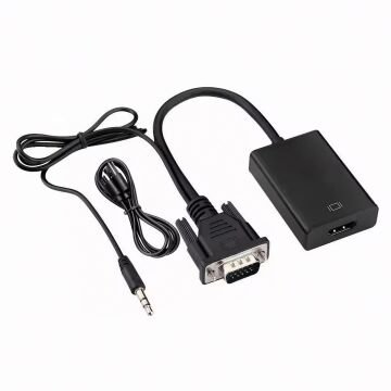 X-Level XCC7804 Ses Girişli VGA TO HDMI Dönüştürücü (45 CM AUX Kablo 15 CM VGA Kablo)