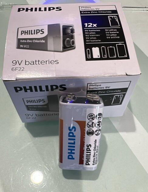 Philips Extra Zinc Çinko Chloride 6F22 9 Volt Pil (12'li Paket)