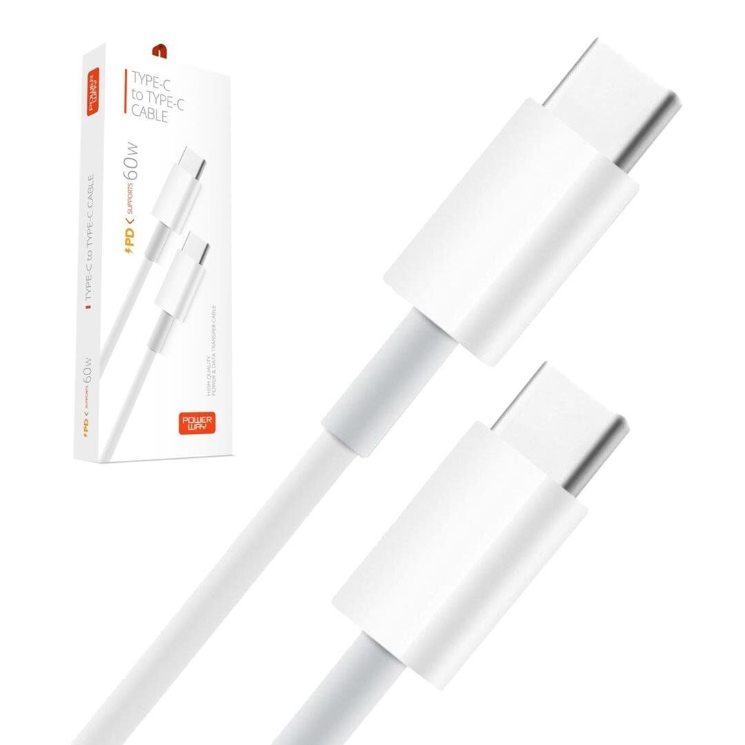 Powerway PD60 TYPE-C TO TYPE-C 60W 1 Metre Hızlı Şarj ve Data Kablosu