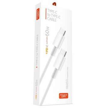 Powerway PD60 TYPE-C TO TYPE-C 60W 1 Metre Hızlı Şarj ve Data Kablosu