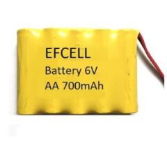 Efcell EF-60700S 6 Volt 700 mAh Ni-Mh Şarj Edilebilir AA 5'li Grup Oyuncak Pili (202105)