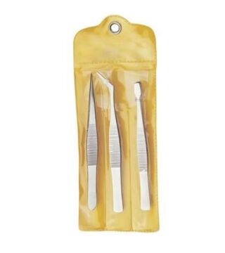 PY-018 3lü Paslanmaz Çelik Cımbız Seti Düz/fint/kavisli(Eğik Ağızlı)