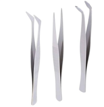 PY-018 3lü Paslanmaz Çelik Cımbız Seti Düz/fint/kavisli(Eğik Ağızlı)