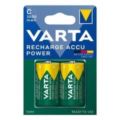 Varta HR14 3000mAh C Orta Boy 1.2 Volt Ni-Mh Şarjlı Pil 2Li Paket (Şarj Edilebilir)
