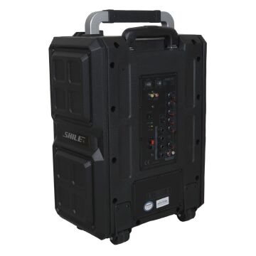 Shile SL-2017 50 Watt Taşınabilir Seyyar Aktif Amfi Hoparlör Kablosuz EL + Yaka Mikrofonlu USB+SD+BT Kumandalı