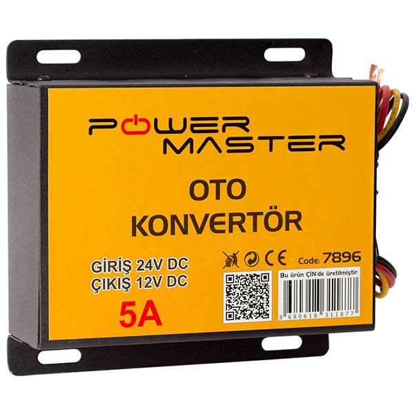 PowerMaster PM-7896 24-12 Volt 5 Amper Oto Konvertör Voltaj Düşürücü
