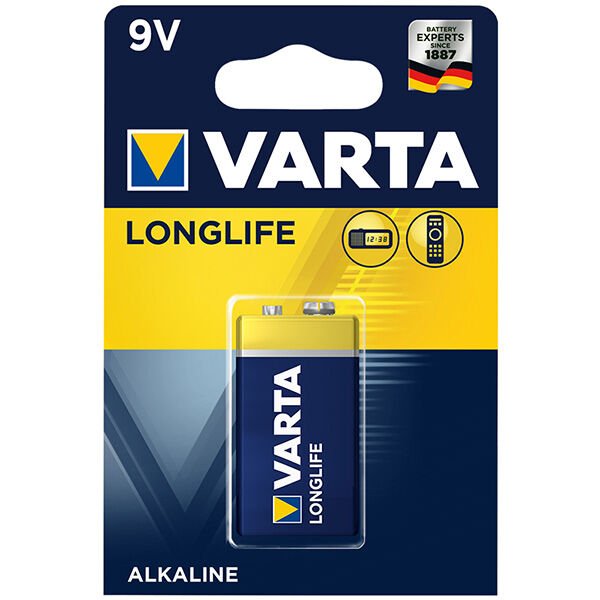 Varta Longlife Power Alkalin 9 Volt Pil Tekli