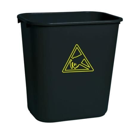 Antistatik ESD Siyah İletken Çöp Kovası 35 Litre IZ-WB35