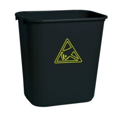 Antistatik ESD Siyah İletken Çöp Kovası 35 Litre IZ-WB35