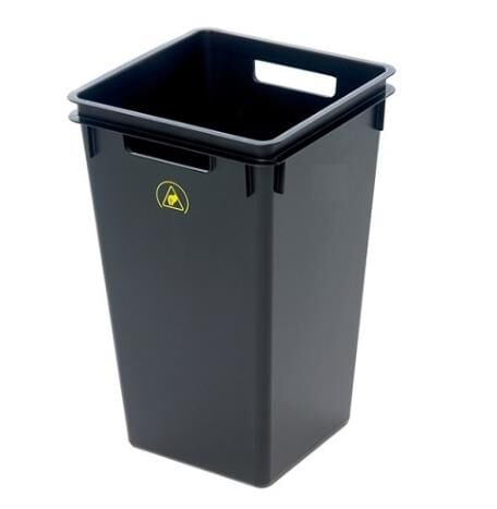 Antistatik ESD Siyah İletken Çöp Kovası 40 Litre BD-WBIN40
