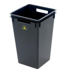 Antistatik ESD Siyah İletken Çöp Kovası 40 Litre BD-WBIN40