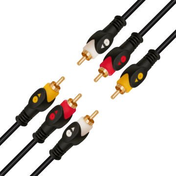 PowerMaster PM-11587 3 RCA TOS 20 Metre Kablo Video Audio Stereo Ses