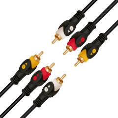 PowerMaster PM-11587 3 RCA TOS 20 Metre Kablo Video Audio Stereo Ses