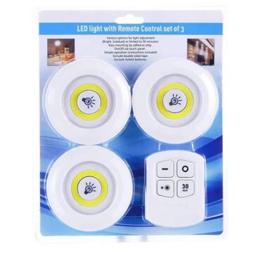 Powermaster PM-15084 Üçlü Kumandalı Pilli Dokunmatik Portatif Cob Led Işık Aydınlatma
