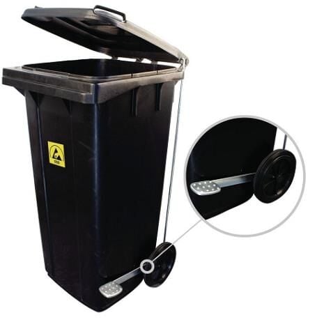 Antistatik ESD Siyah İletken Çöp Konteyneri 120 Litre IZ-WB120