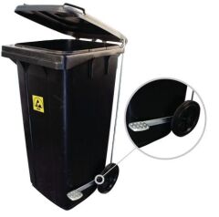 Antistatik ESD Siyah İletken Çöp Konteyneri 120 Litre IZ-WB120
