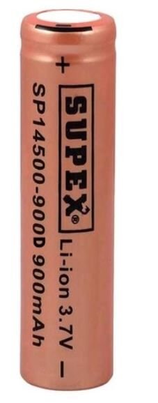 Supex 14500-900D Lityum Ion 3.7Volt 900mAh Şarj Edilebilir Başlıksız Pil