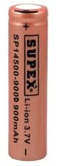 Supex 14500-900D Lityum Ion 3.7Volt 900mAh Şarj Edilebilir Başlıksız Pil