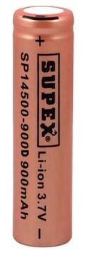 Supex 14500-900D Lityum Ion 3.7Volt 900mAh Şarj Edilebilir Başlıksız Pil