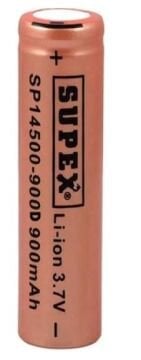 Supex 14500-900D Lityum Ion 3.7Volt 900mAh Şarj Edilebilir Başlıksız Pil