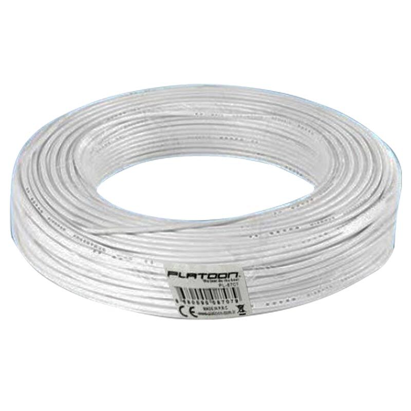 TELEFON 2Lİ BEYAZ 120 METRE FLAT KOKEN KABLO PLATOON PL-8707