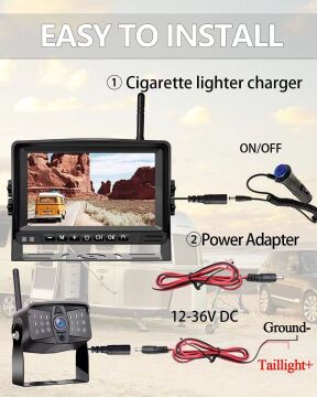 Powermaster DVR T70-F19 Kablosuz Araç Kamera ve Monitör Seti